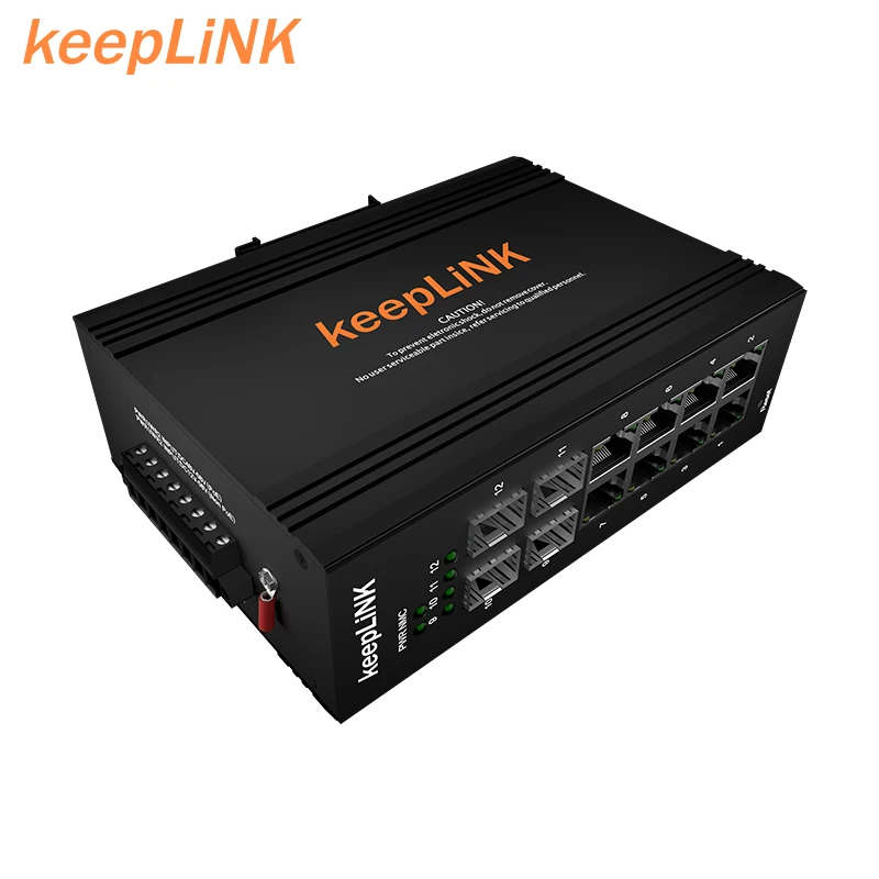 12-Port Industrial Gigabit PoE+ Light Layer2 Managed Ethernet Switch w/8*10/100/1000Tx (30W/Port) + 4*100/1000 SFP Ports