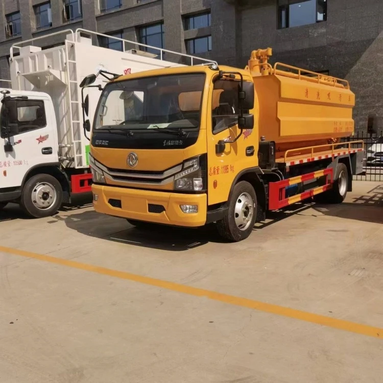 3800 mm Wheelbase Dongfeng 4x2 LHD Manual Sewage Suction Truck With Jetting  Vacuum Pump 100 m High-hressure Pipe Cleaning Drain