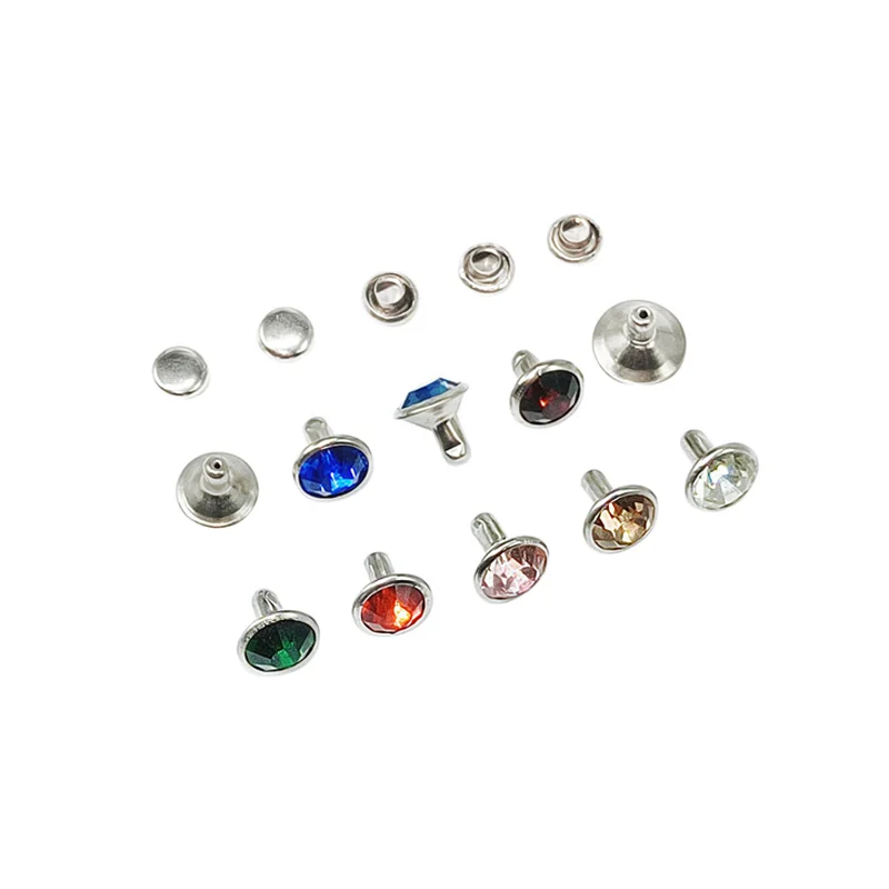 Factory Various Colors Crystal Rivets Rhinestone Rivets Studs Spots Studs For Garment Bag Leather Decoration