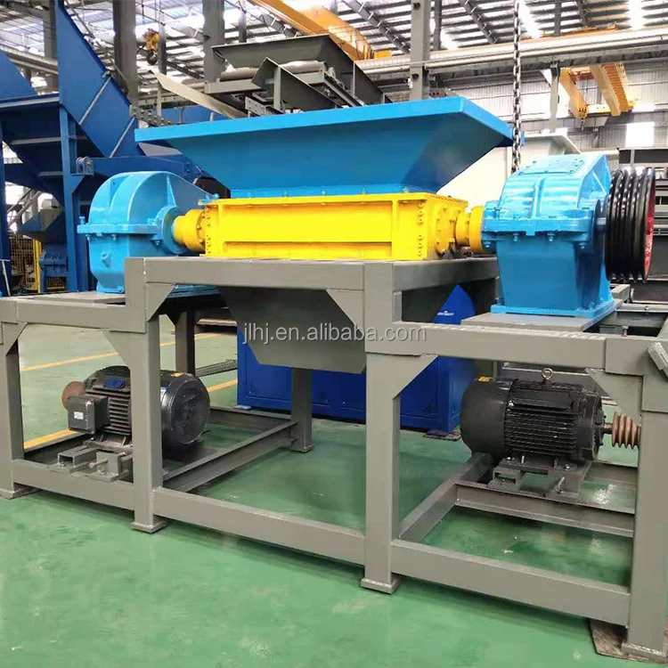 waste copper scrap stainless plastic metal car crusher machine double shaft steel shredder