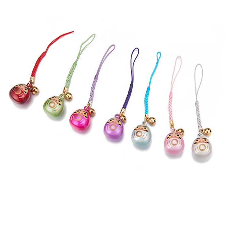 
Japans good luck FU DHARMA small bell doll metal water piano sound key hanging buckle key chain key ring bells 