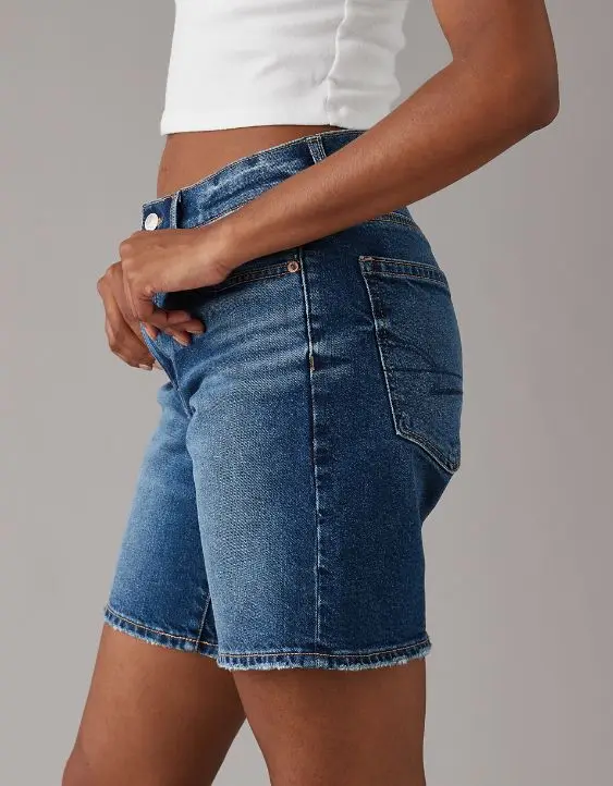 High-Rise 100% Cotton Perfect Denim Bermuda Shorts For Women Jorts 2024 Ladies Panties Trousers Custom Jeans Manufacturers
