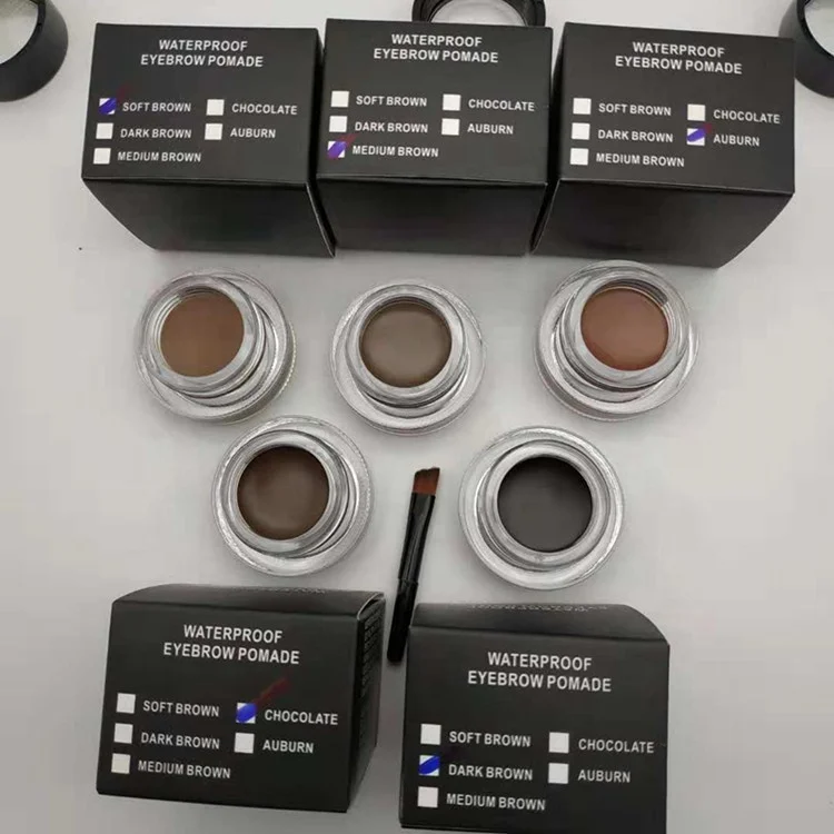 best selling custom logo waterproof dip brow eye brow gel makeup private label eyebrow pomade with eyebrow brush
