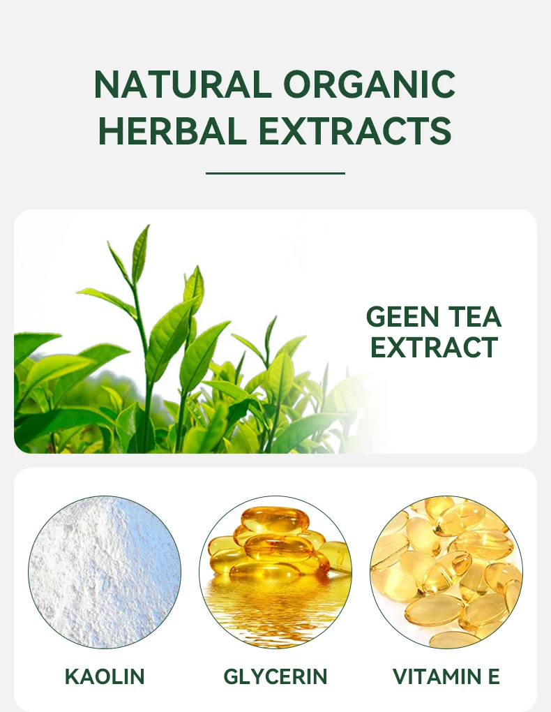 No LOGO Customization Private Label Mud Mask Skin Care Green Tea Matcha Facial Mud Mask