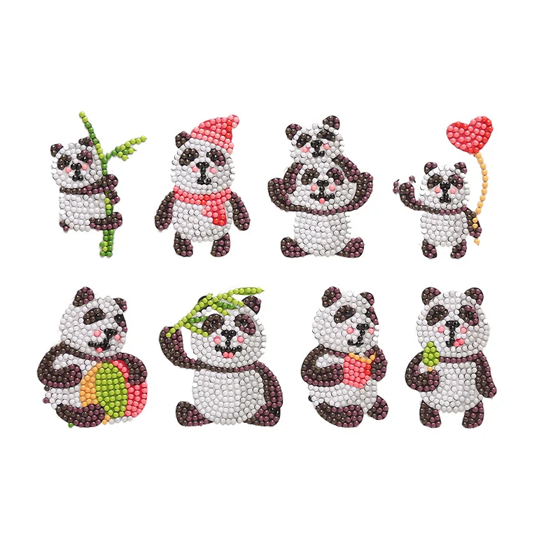 Мультяшные наклейки панды алмазная живопись детские наклейка для холодильника детский набор ручной работы «сделай сам»