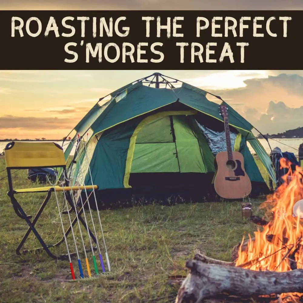 Free Sample Marshmallow Roasting Sticks for Fire Pit, Telescoping Rotating Smores Skewers,Hot Dog Roasting Sticks for Campfire