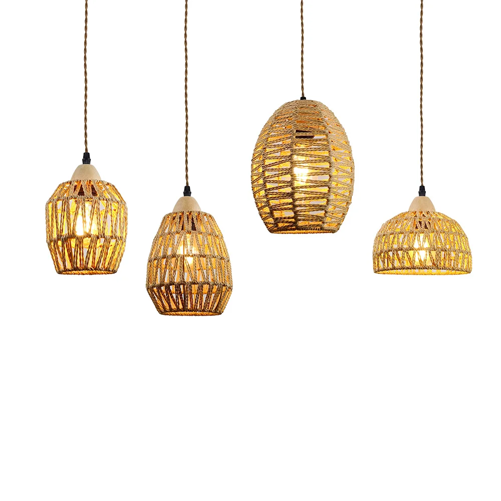 Paper rope dinning lamp pendant light for bar restaurant decor fancy lights