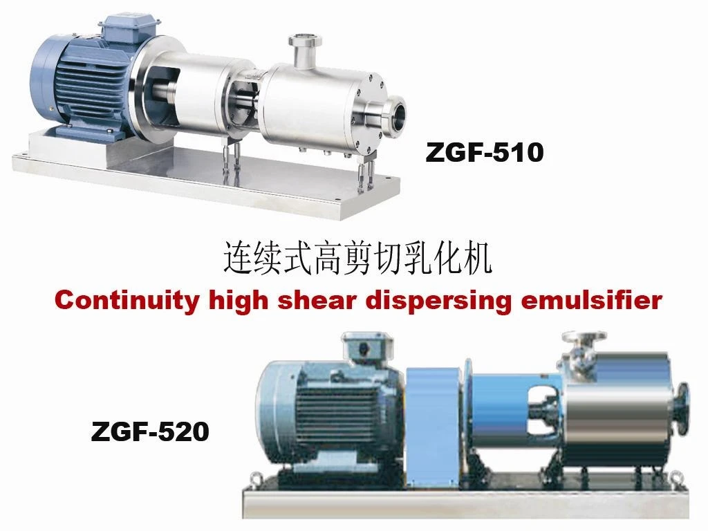 Inline homogenizing pump high shear emulsifier, single stage
