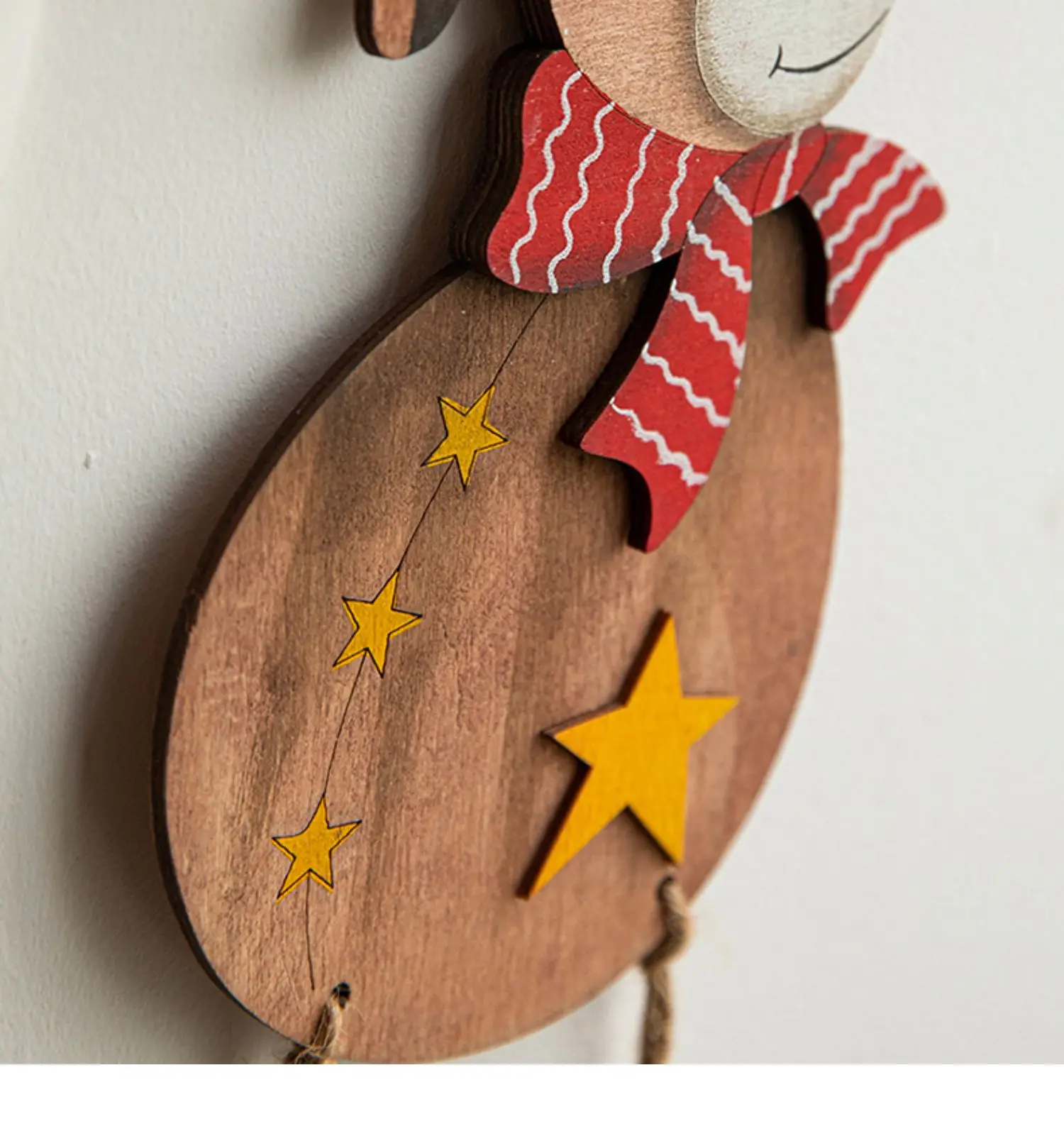 Christmas Hanging Wind Bell Elk Merry Christmas Wooden Hanging Xmas Bell Pendant Hanging Elk Wooden Christmas Bell Ornament