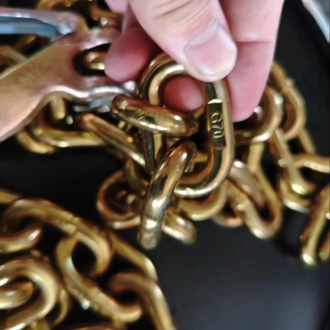 Galvanized G70 Trailer Towing Chain with Double J Hooks