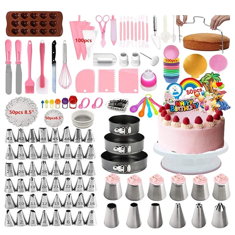 2022 updated Cake Decorating Supplies tool Kit 464pcs cake baking decorating accessories tool set