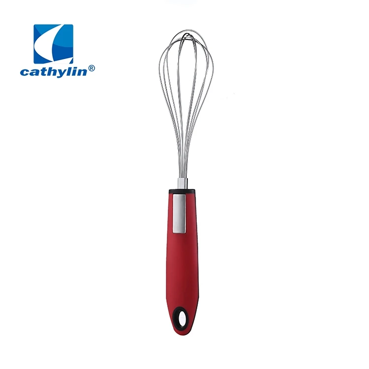 Wholesale Plastic Handle Kitchenware Stainless Steel Kitchen Tool Big Egg Whisk Manual