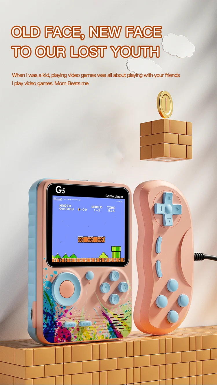 Классическая игровая консоль G5 macaron ручная sup ретро
