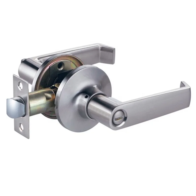 2024 Round  Lever Set Us Lock Door Locks For Wooden Doors,Satin Nickel Front Door Handles Interior Handles Passage Lock