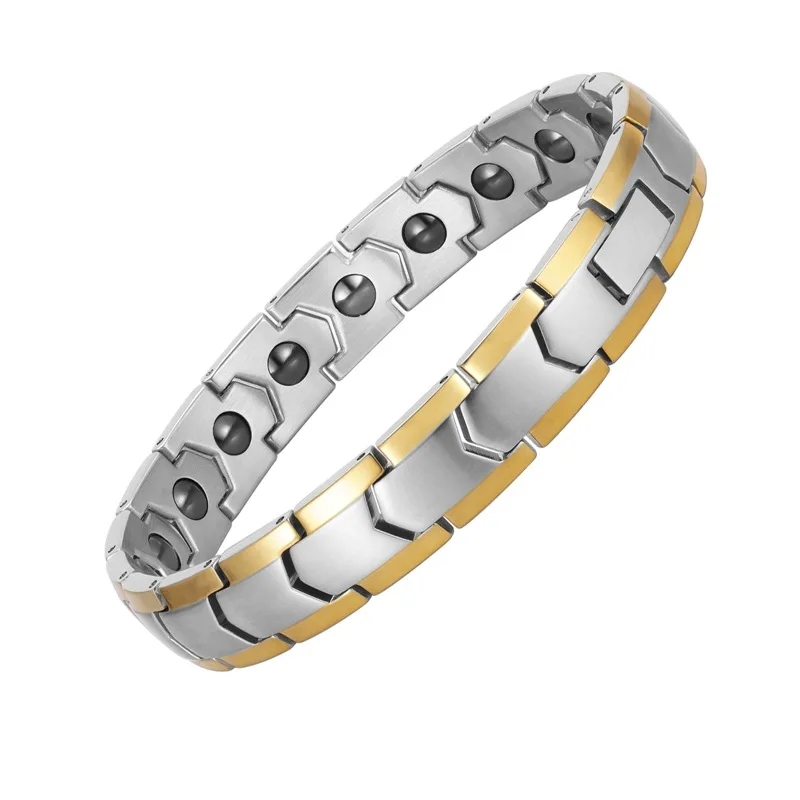 Quantum magnetic health care Germanium energy bracelet magnetic therapy titanium steel bracelet for men