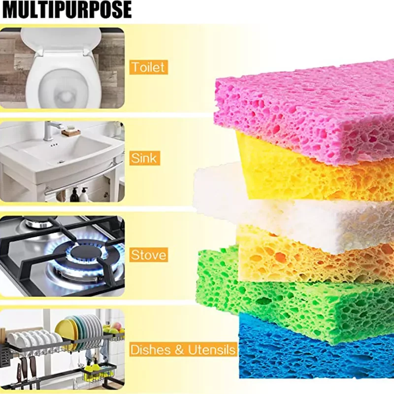 Compressed Cellulose Sponge Eco Friendly Biodegradable Kitchen Dish Washing Cleaning Sponge