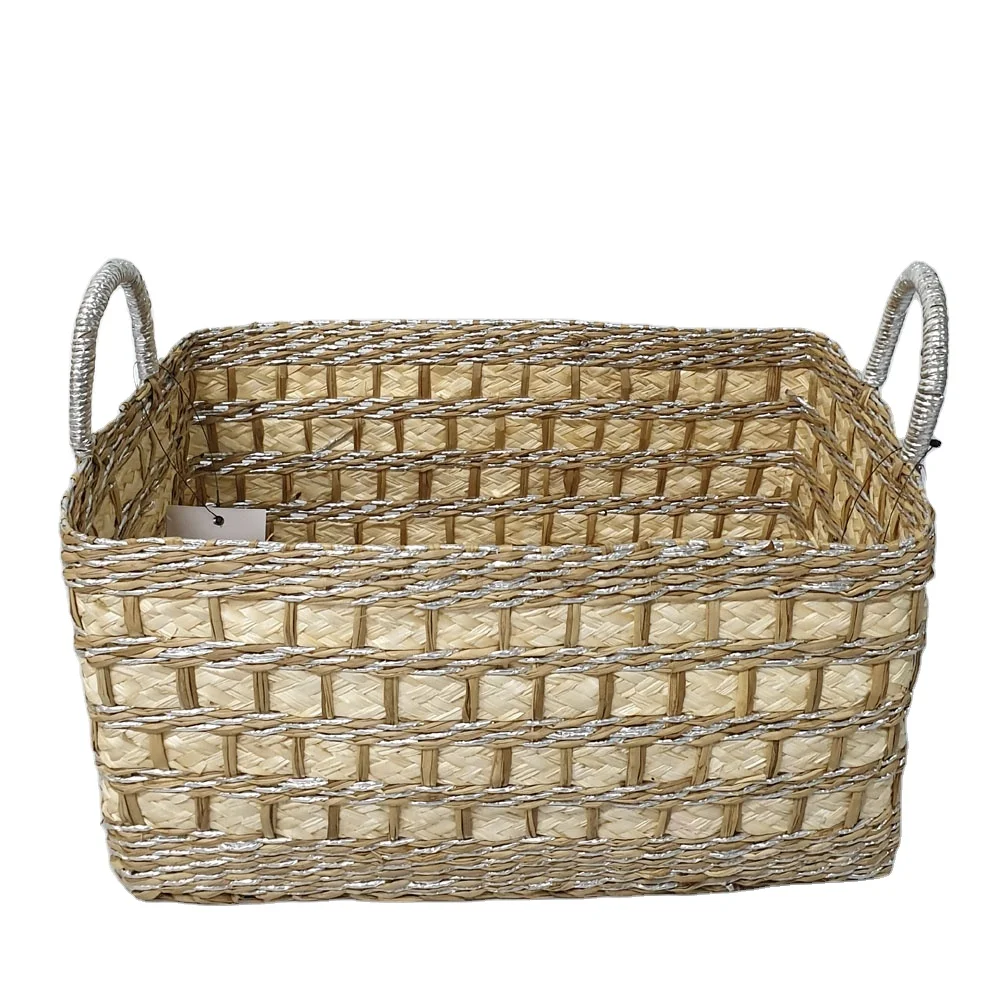 Плетеная корзина для хранения от производителя плетеная из вьетнамской соломы ручной работы фруктов