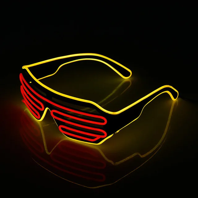 Light Up Shutter El Wires for Neon Rave Glasses Glow Flashing colorful Plastic Rechargeable El USB led wedding Glasses