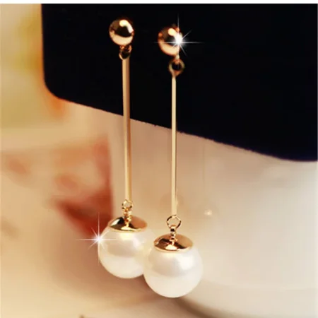 Long Tassel Simulated Pearl Drop Earrings for Women GiftKorean jewelry Gold Color