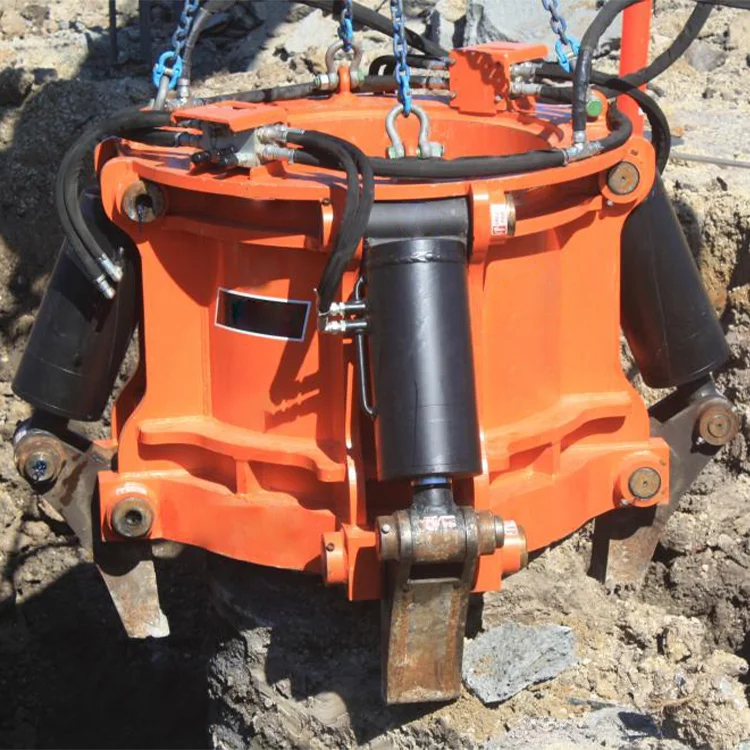 sale suitable 8-13 ton excavator attachment QUAD CROPPER YZJ-600 for cutting Pile Size 300-600 mm to give a superb pile cut