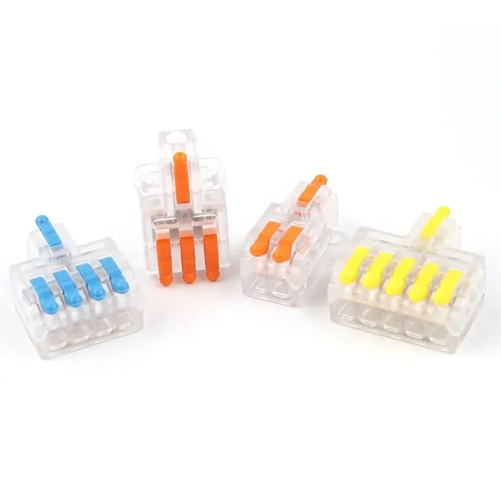 Mini Universal Compact Conductor Spring Splicing Wire Connector With Screw Fixing Hole 1 In Multiple Out Push-in Terminal Block