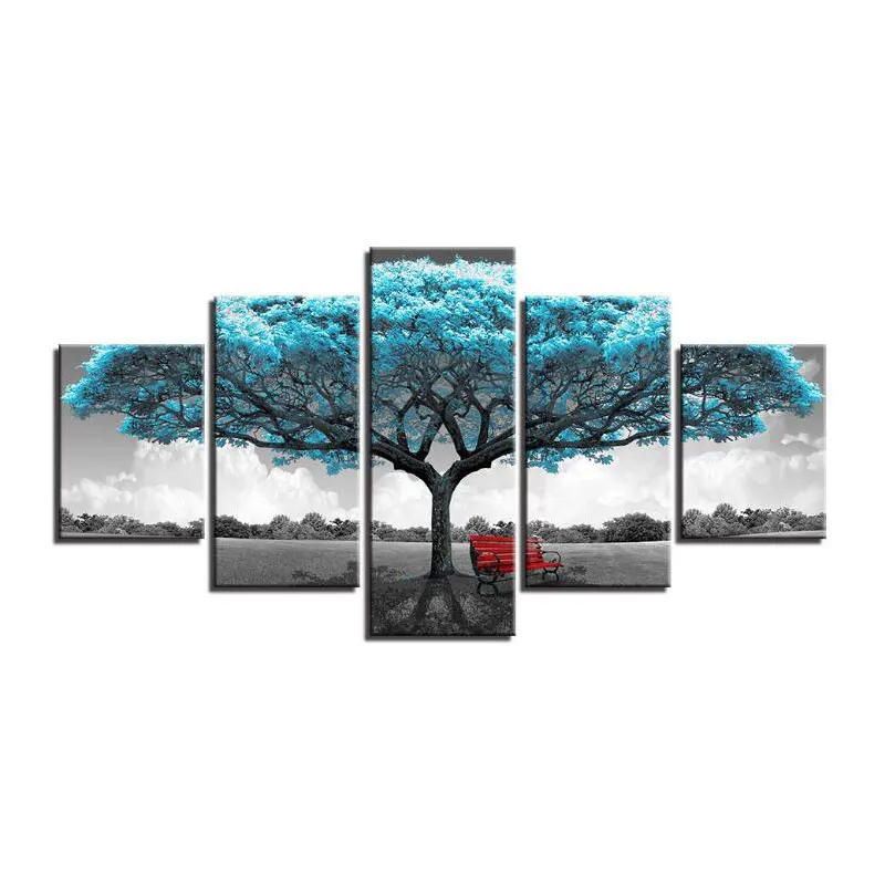 
Печать на холсте искусство стены 16x20 дюймов холст сезона современный пейзаж красочные деревья живопись фоны для фотографии с Печать на холсте 