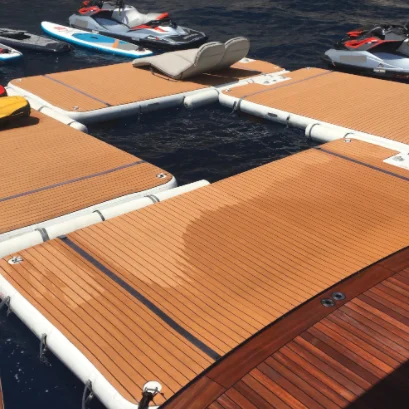 Double Layer Inflatable Boat Island 2.5*1.5*0.2M Water Entertainment Floating Platform Yacht Dock