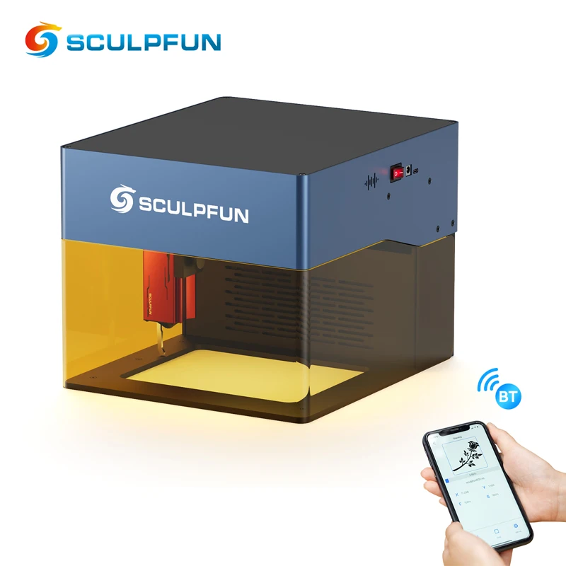 SCULPFUN iCube Portable Small Laser Marking Desktop CNC DIY Mini Engraving Machine for Wood and Leather