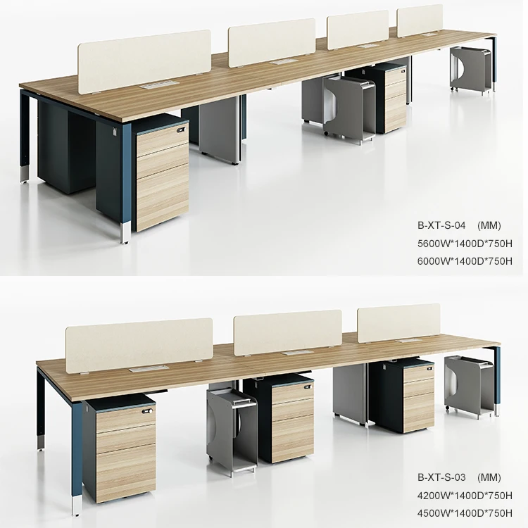 Lysun staff work table 4 person employee workstation office tables with cabinets