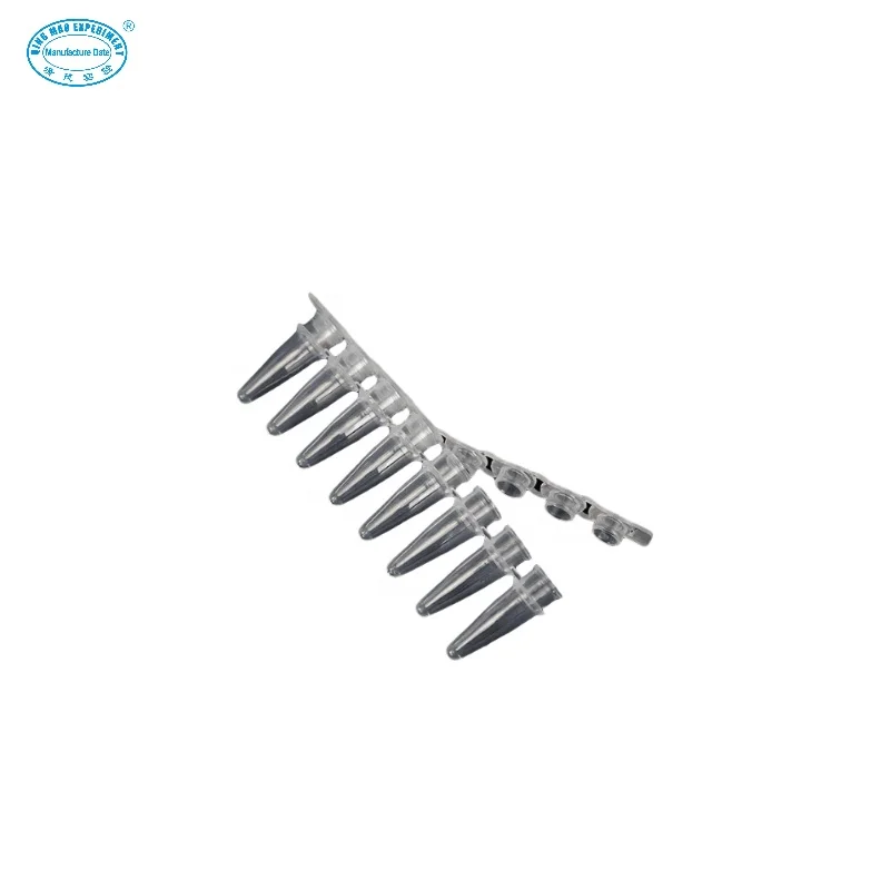 Factory Direct Supply Pcr Tube Lab Disposable Plastic 0.2ml 8 Strips Pcr Tube