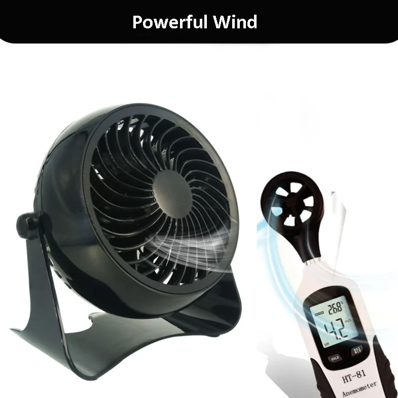 Quite Black Air Circulator Portable Usb Cooling Rechargeable Table Fan