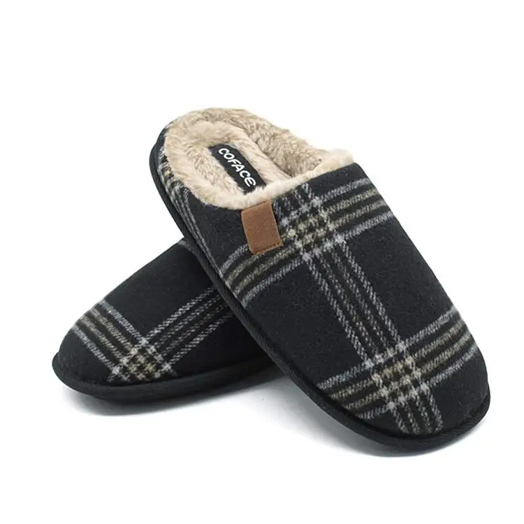 Custom Cozy Winter Warm Outdoor Indoor Memory Foam Fluffy Smile Face House Slippers For Women