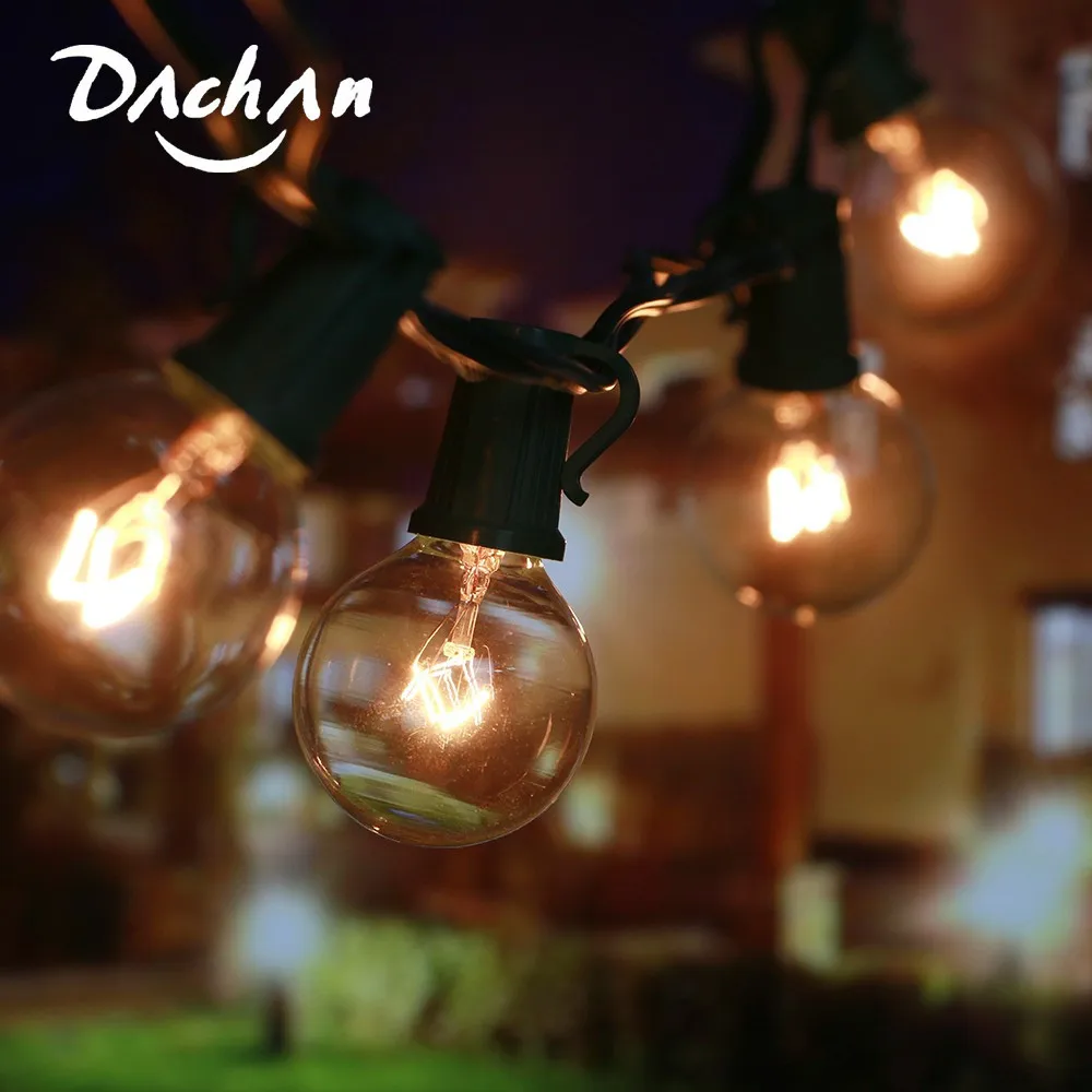8M G40 Globe Bulb String Lights With 25 Clear Ball Vintage Bulbs Outdoor For Wedding Light Party Patio String Lighting UK/AU/US