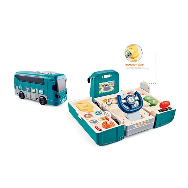 Multi-function Bus Car Toy  Simulation Steering Wheel Toy Deformation School Bus Educational Toy