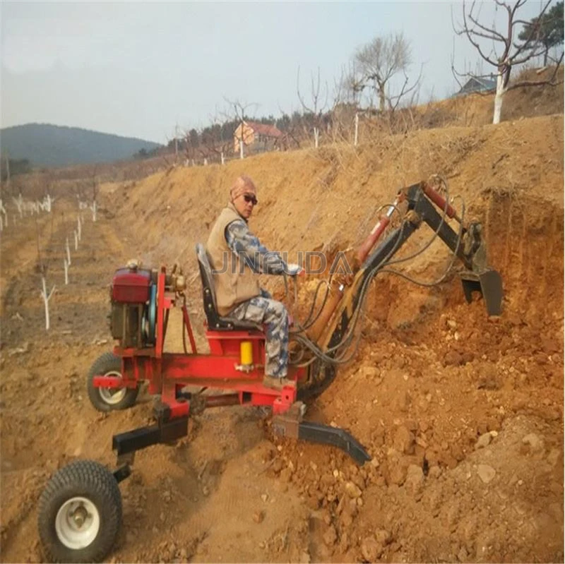 Буксируемый экскаватор с бензиновым двигателем 9hp по