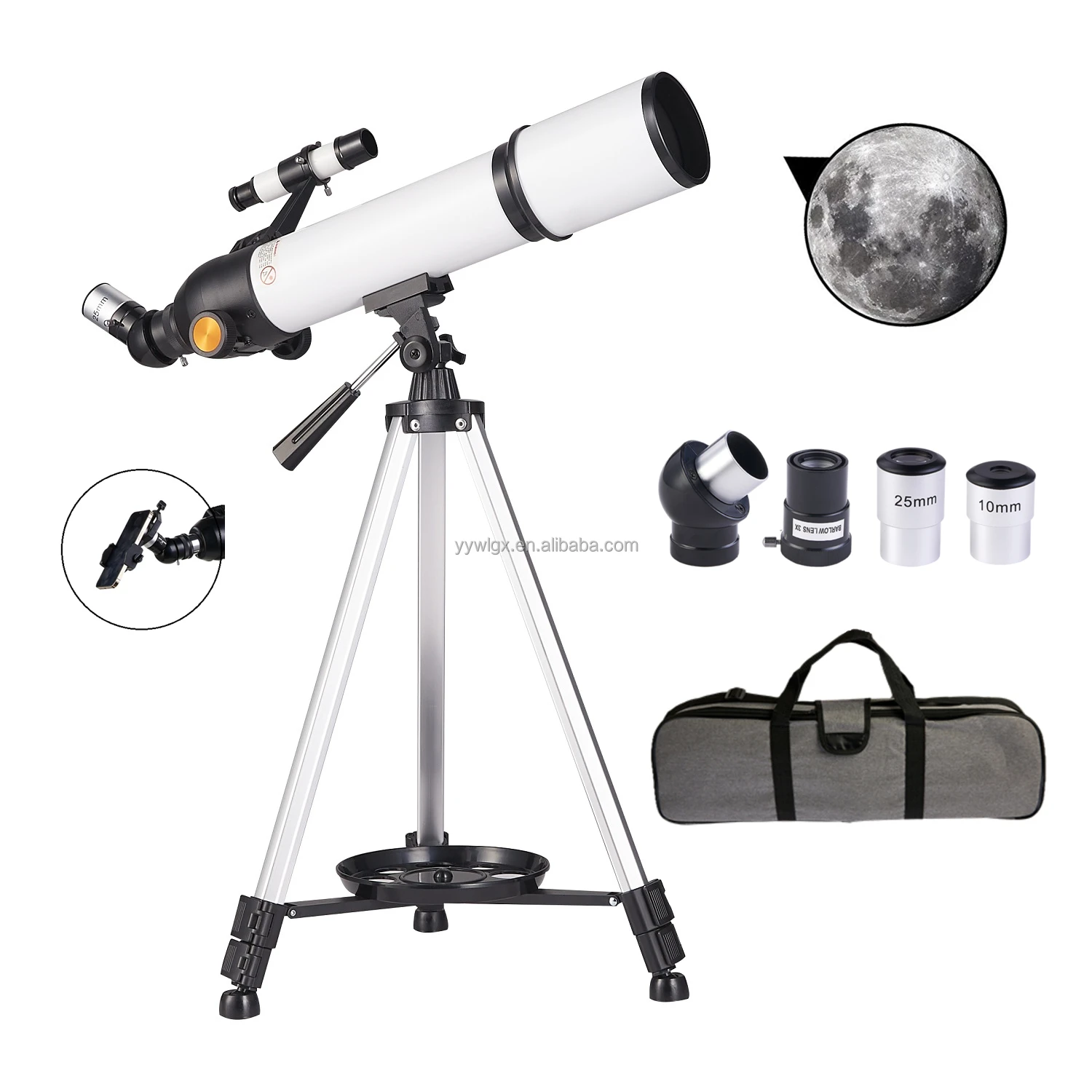 F50070M Refractor telescopes astronomic  Entry level Refractor Astronomical Telescope 70500 with phone adapter