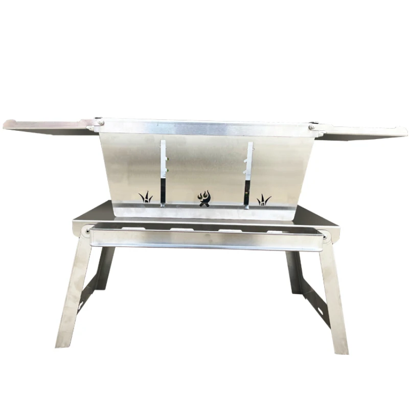 Stainless steel folding grill Portable briefcase Indoor outdoor camping skewer stove