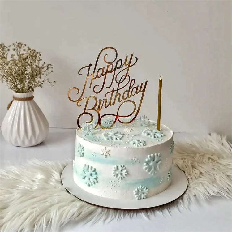 Happy Birthday Cake Ins Style Acrylic Butterfly Decoration Happy Birthday Cake Acrylic Decoration