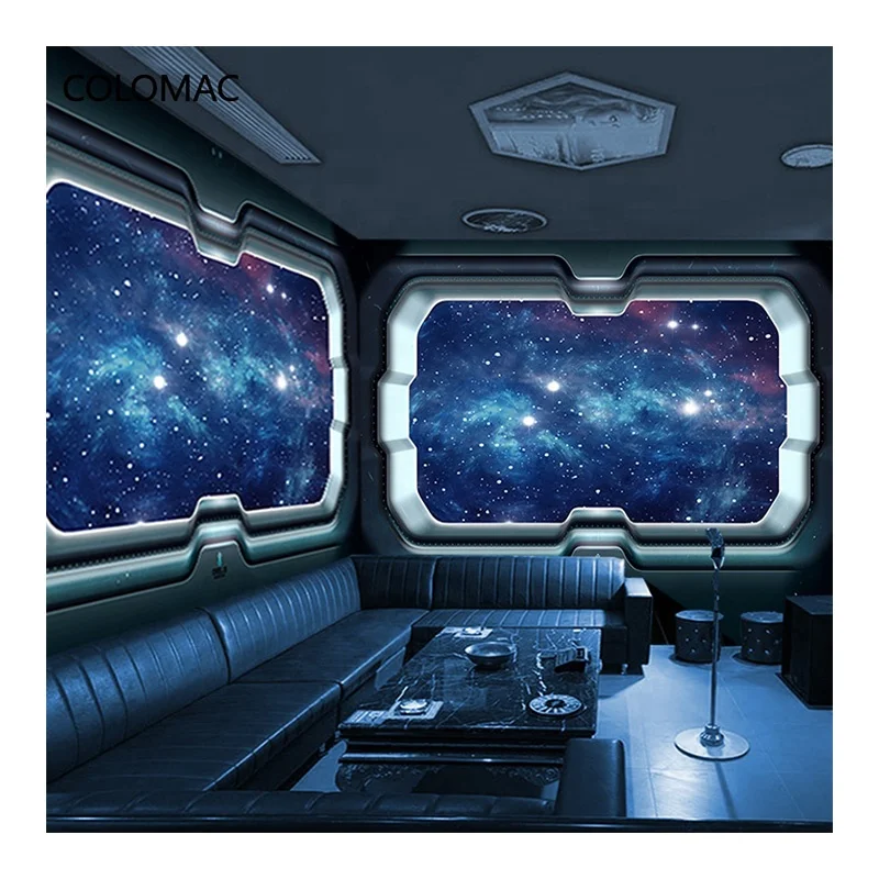 Spaceship Wallpaper 3D Wallpaper Peel And Stick Self-adhesive Ceiling Wallpaper