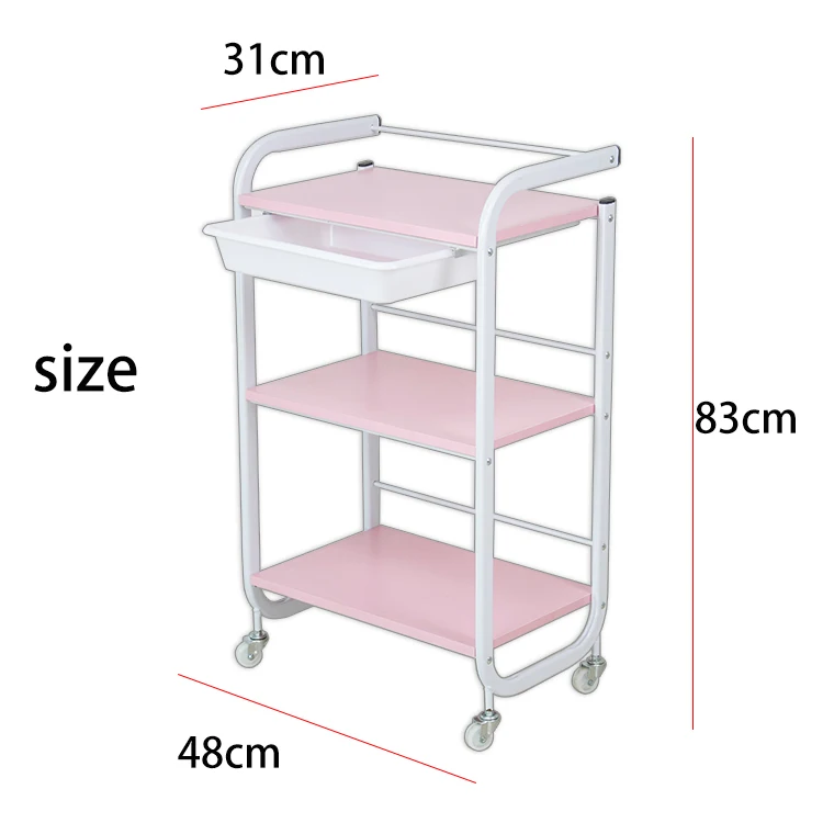  Storage Trolley on wheels 3-Tier Rolling Cart Utility with Metal mesh basket Organization Mobile