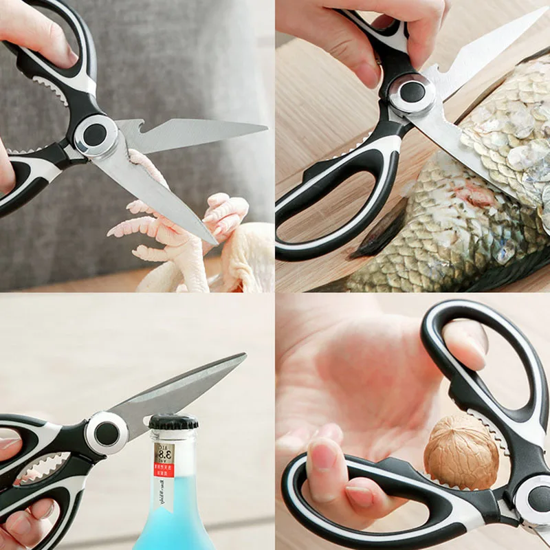 German Stainless Steel Household Scissors Strong Kitchen Broiler Bone Knife Food Scissors Multi-functional Clip