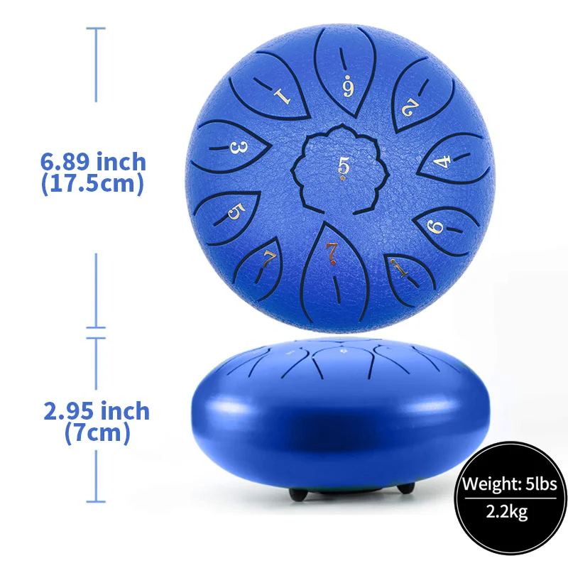 Tongue drum steel drum for kid 6 inches 6 tone 8 tone 10inches portable steel tongue drum handpan