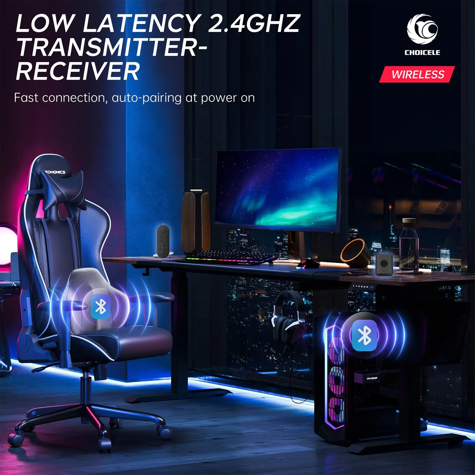 Haptic Gaming Cushion for Gaming chair ps5/pc switch video game player e-sports 2.4Ghz wireless connection gaming accessories