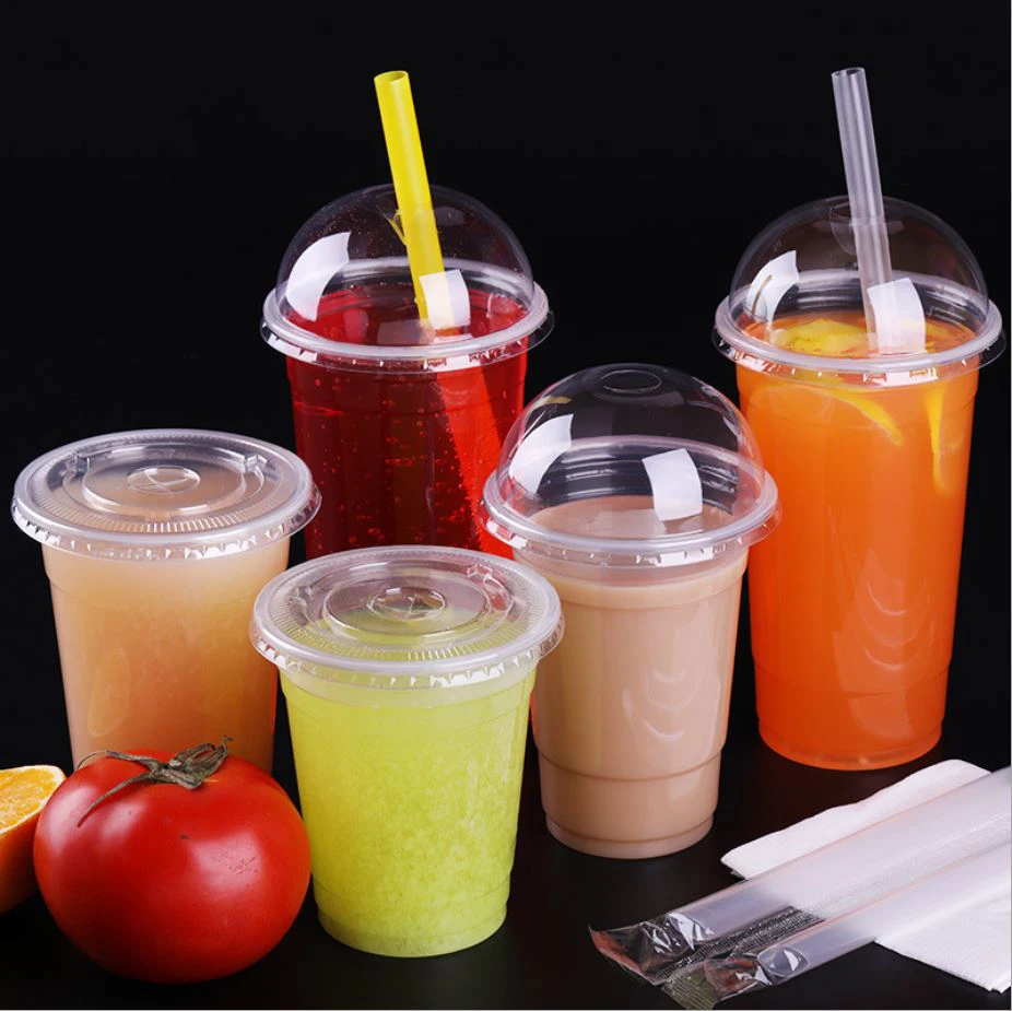 
Factory Price Printing Logo Recyclable Cold Drinking 32 Oz Disposable Milkshaker Transparent Plastic Cups With Lid 