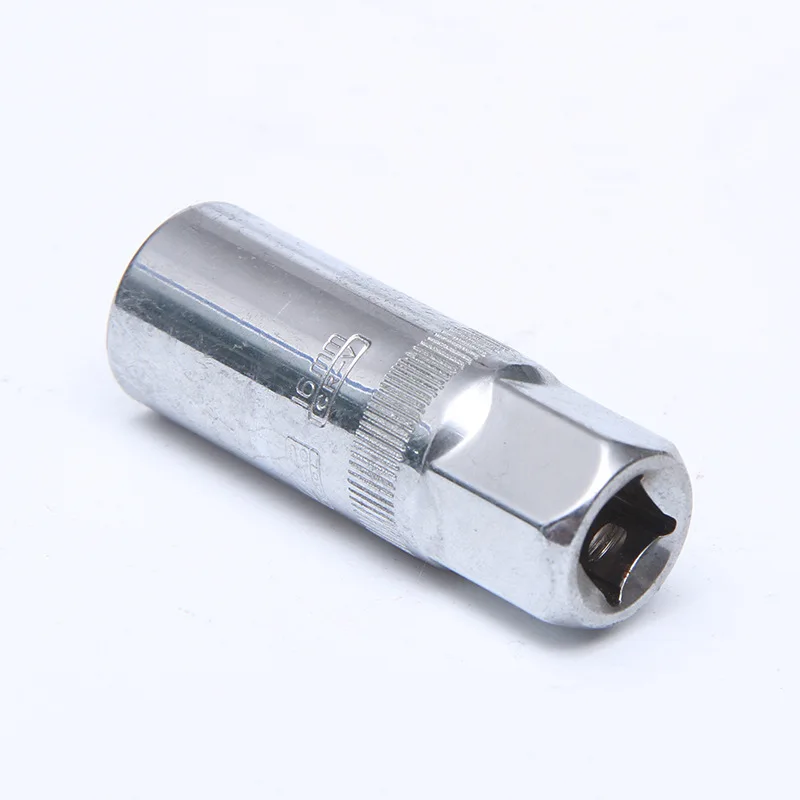 Factory supplied automotive repair and disassembly tool, extended hexagonal spark plug socket head kit