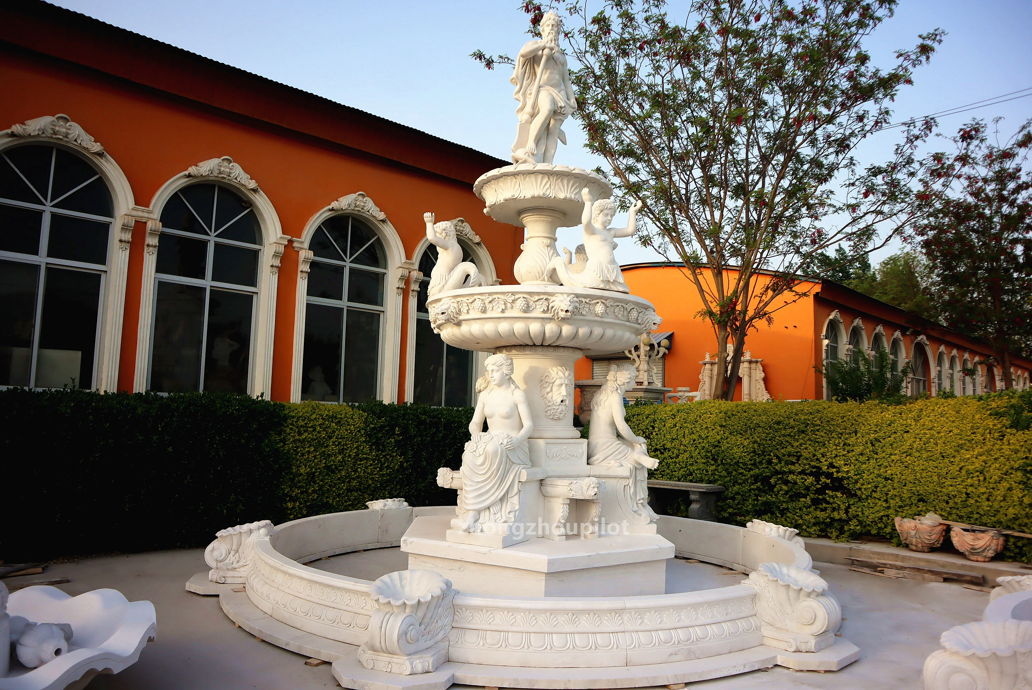 Garden Stone Decor Large Outdoor Marble Water Fountain Sculpture for Sale