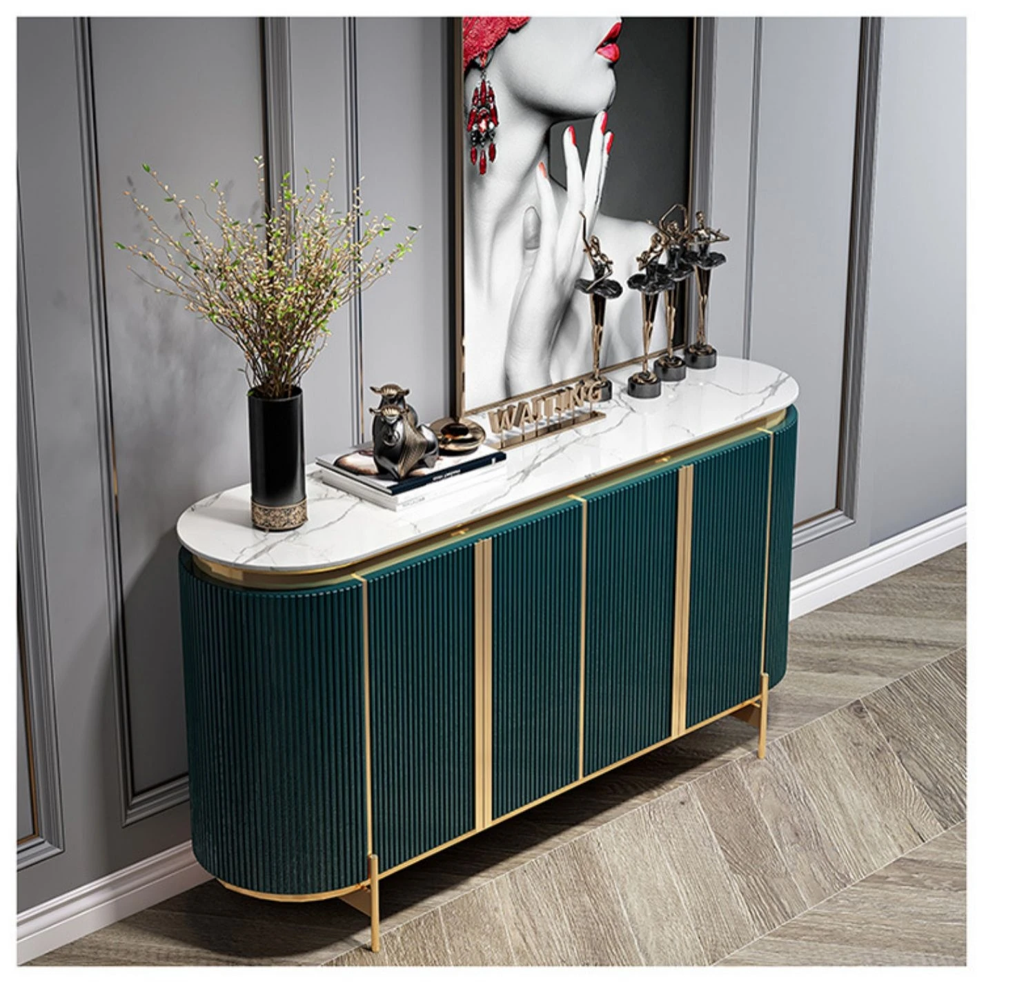Hot Selling modern console table luxury luxury end tables gold tv console table buffet sideboard