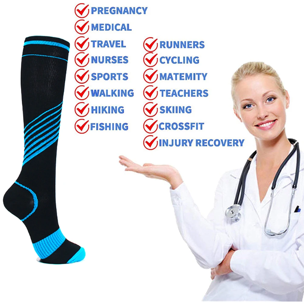 Breathable Athletic Calf Sports Compression Socks Men Women Basketball Running Socks