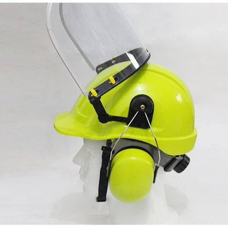 Industrial safety helmet with face shield earmuffs Electrically safety helmet for construction