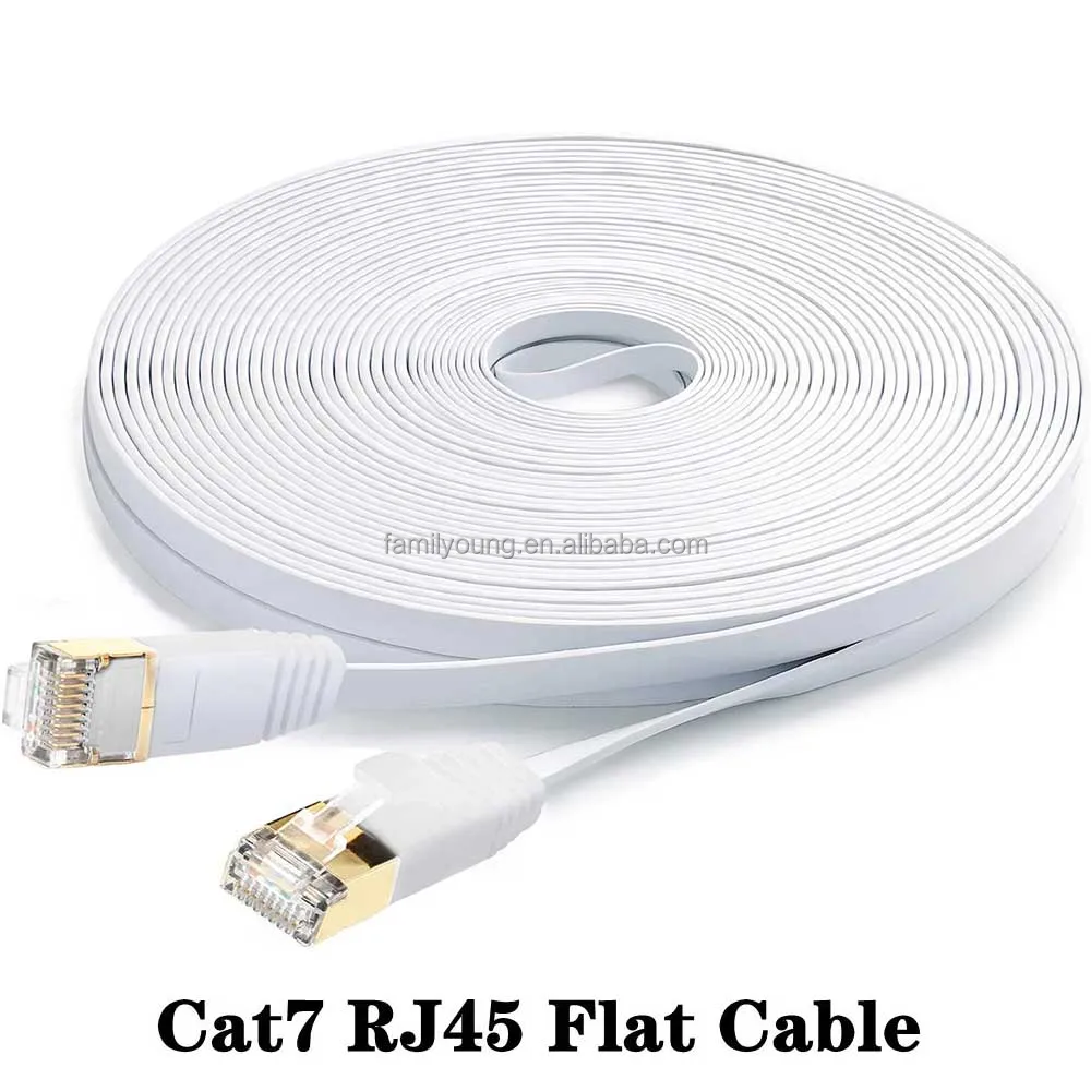 32AWG Cat7 Ethernet Cable Cat 7 High Speed Flat Gigabit SFTP RJ45 LAN Cable 10Gbps Network Cable Patch Code for Router Ethernet